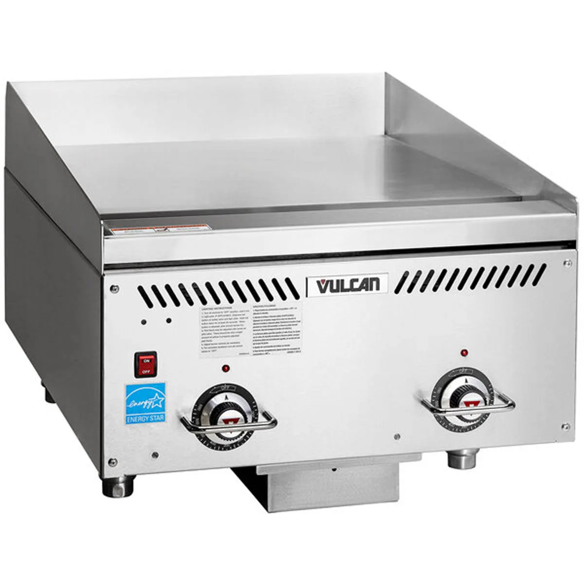 Vulcan VCCG24-AS 24" Countertop Gas Griddle, Atmospheric Burners, 1" Steel Plate, 60.000 BTU