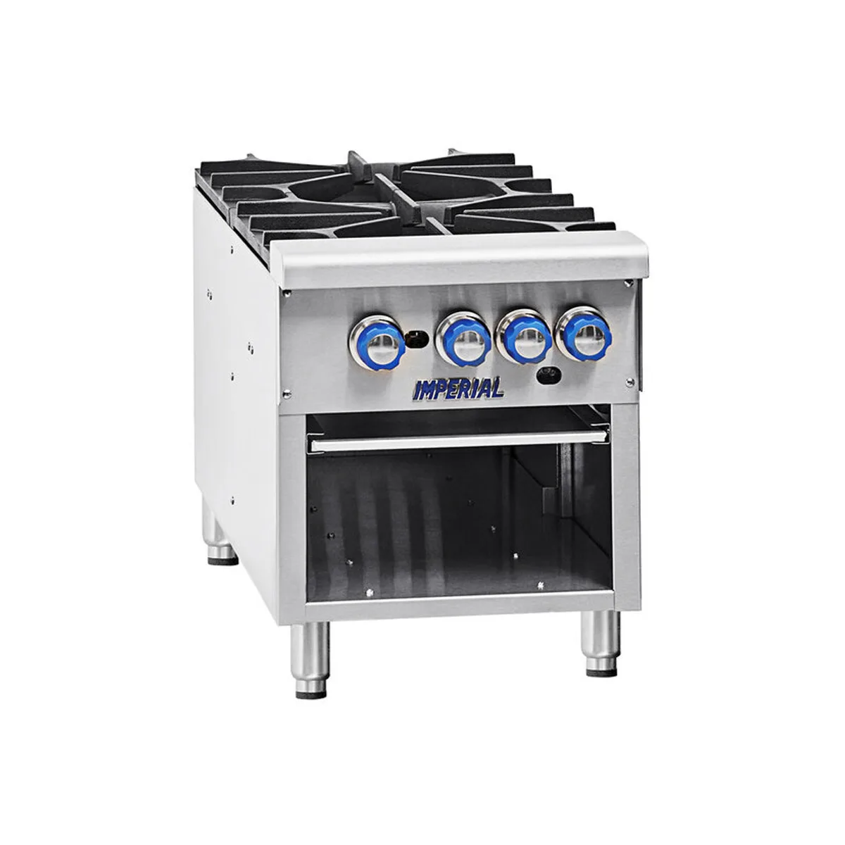 Imperial ISPA-18-2 18" Gas Stock Pot Range w/ (2) Three Ring Burners, Manual Controls, 180.000 BTU