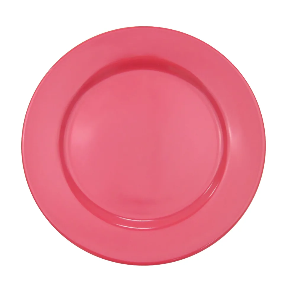 CAC China LV-8-R Red 9" Round Ceramic Plate, 1" H, Rolled Edge, Oven, Microwave Safe - Dozen