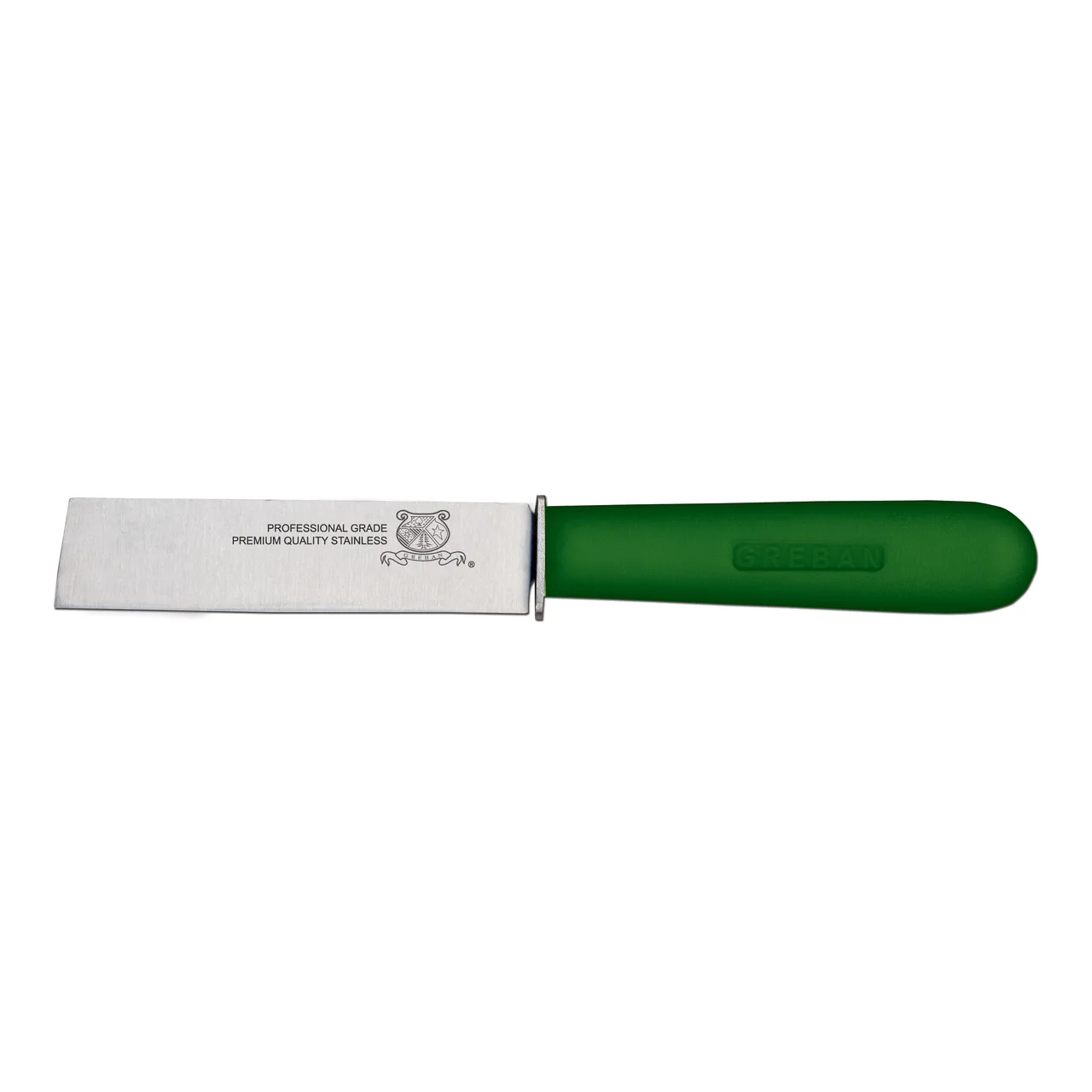 Omcan USA 11604 Cut-Off Knife, 4½" Guard Blade, Stamped Green Plastic Handle, Steel, 3‑4"