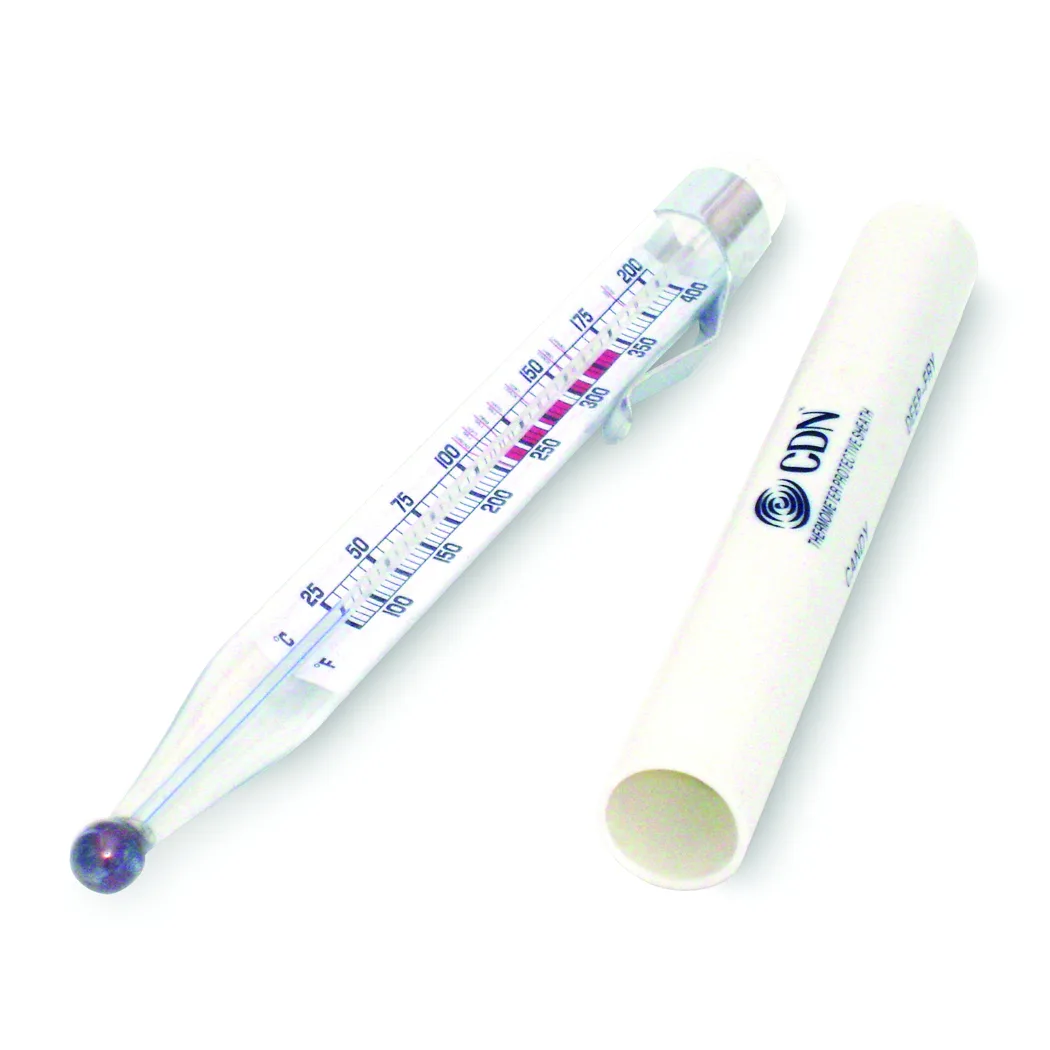 CDN TCF400 Candy & Deep Fry Thermometer, 75-400°F, Waterproof, Lab Glass, Stainless Clip