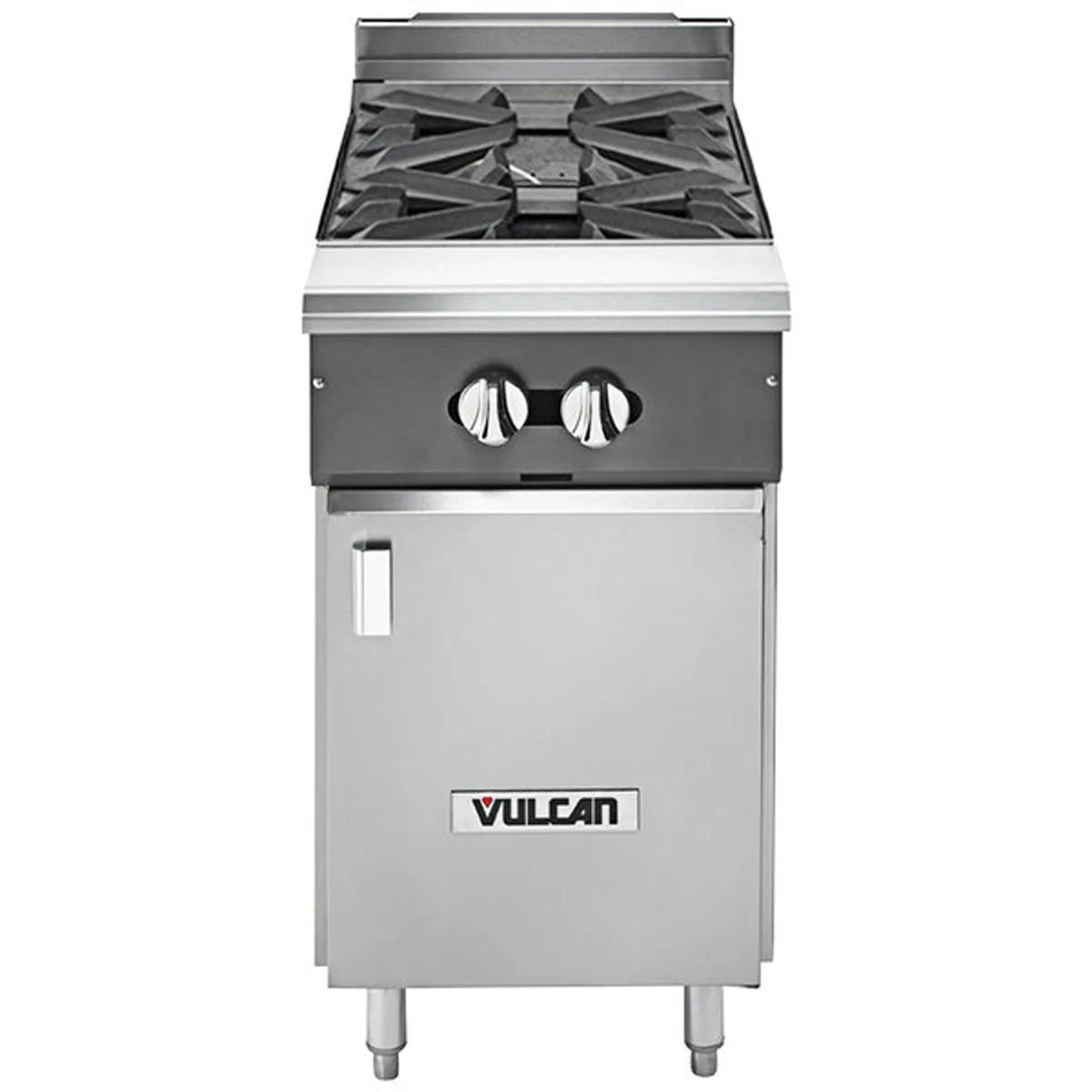Vulcan V2B18B 18" Gas Heavy Duty Range w/ (2) Open Burners, Cabinet Base, 70.000 BTU