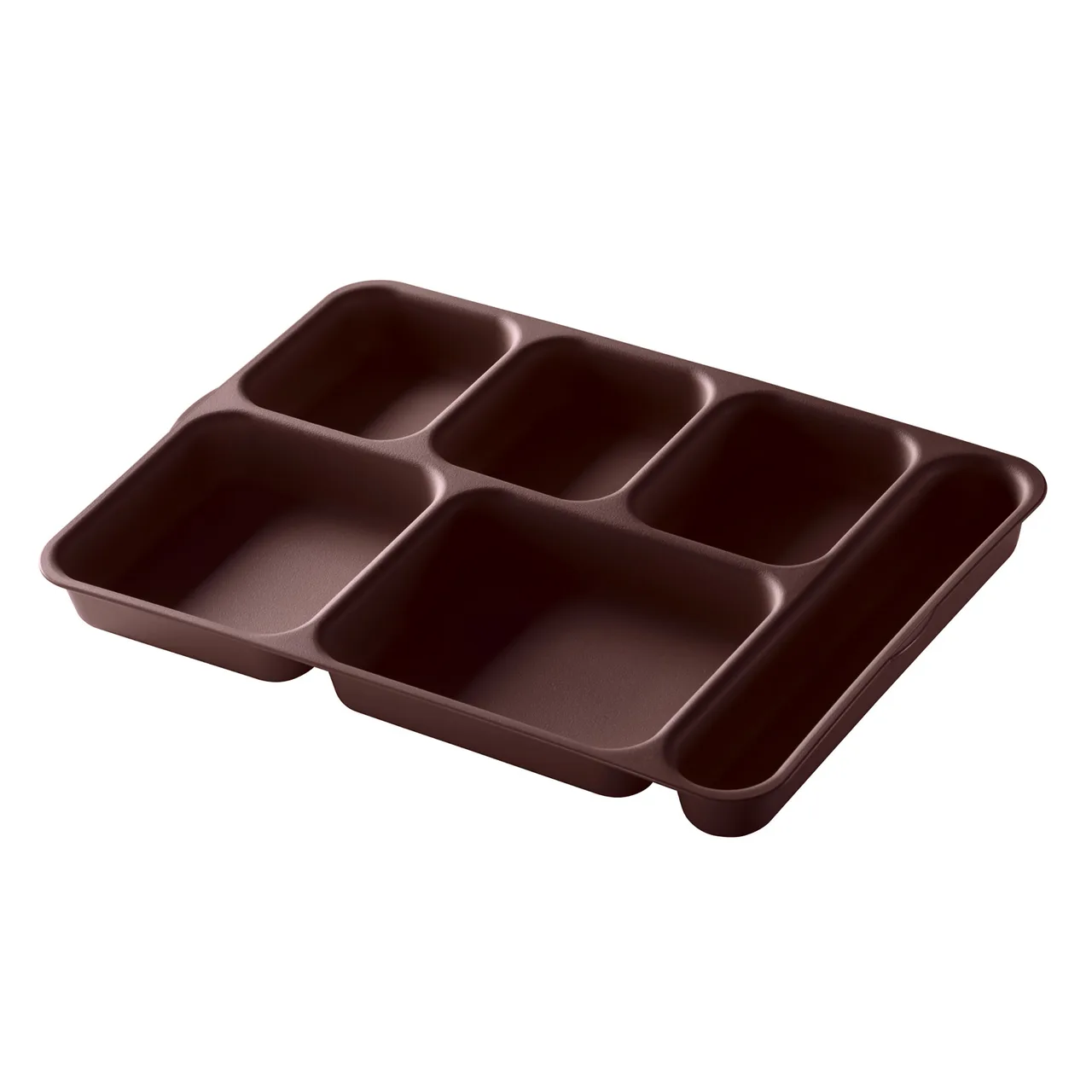 Cambro 10146DCP167 Tray – 6‑Compartment, Brown, 14" x 10" x 1‑7/16", Co‑Polymer, Dishwasher Safe