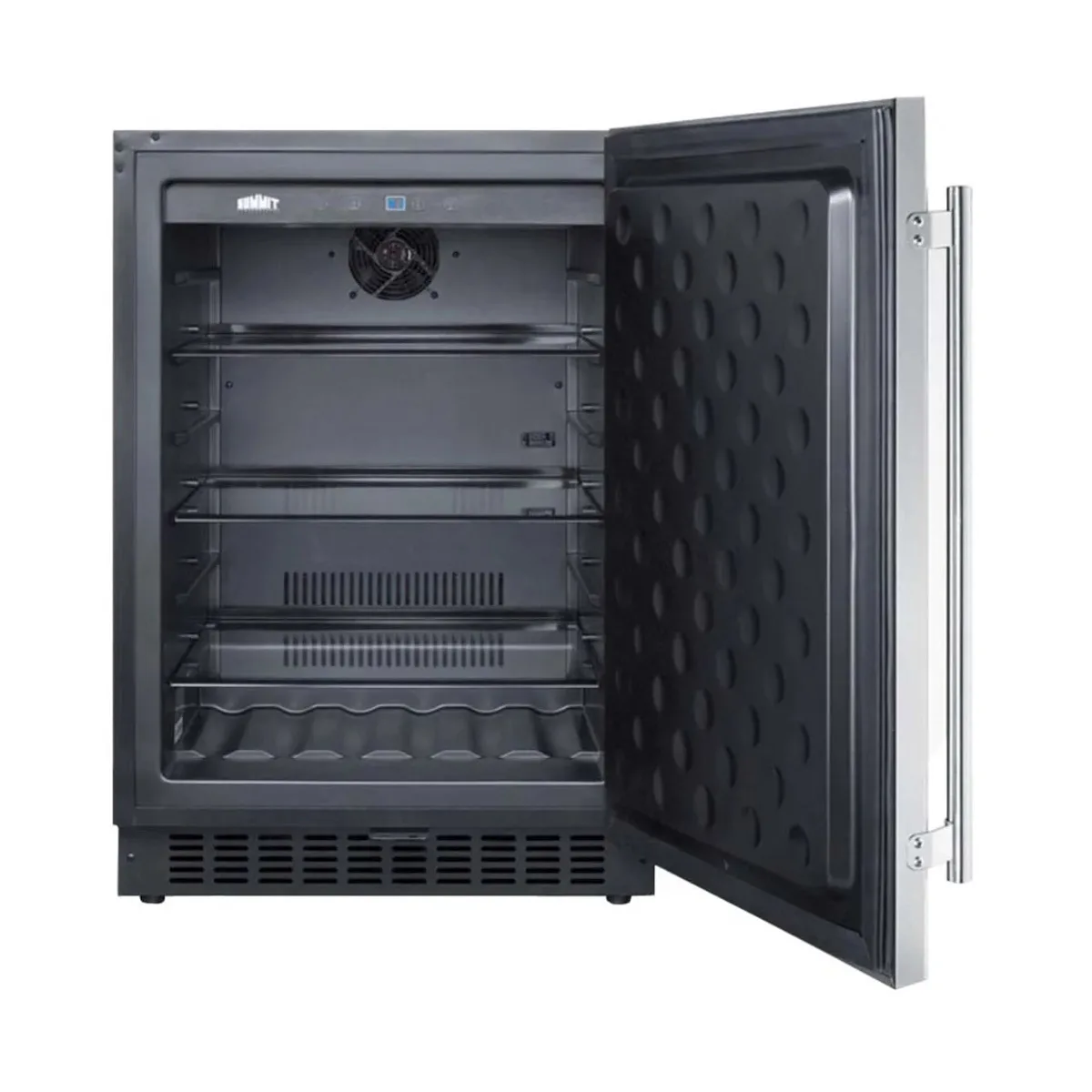 Summit FF64BSS 24" Built-in or Freestanding Refrigerator in Black, Stainless Steel Door, 4.6 cu. ft.