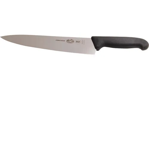 AllPoints 197671 Chef's Knife, 10" Carbon Steel Blade, Black Fibrox Handle, NSF