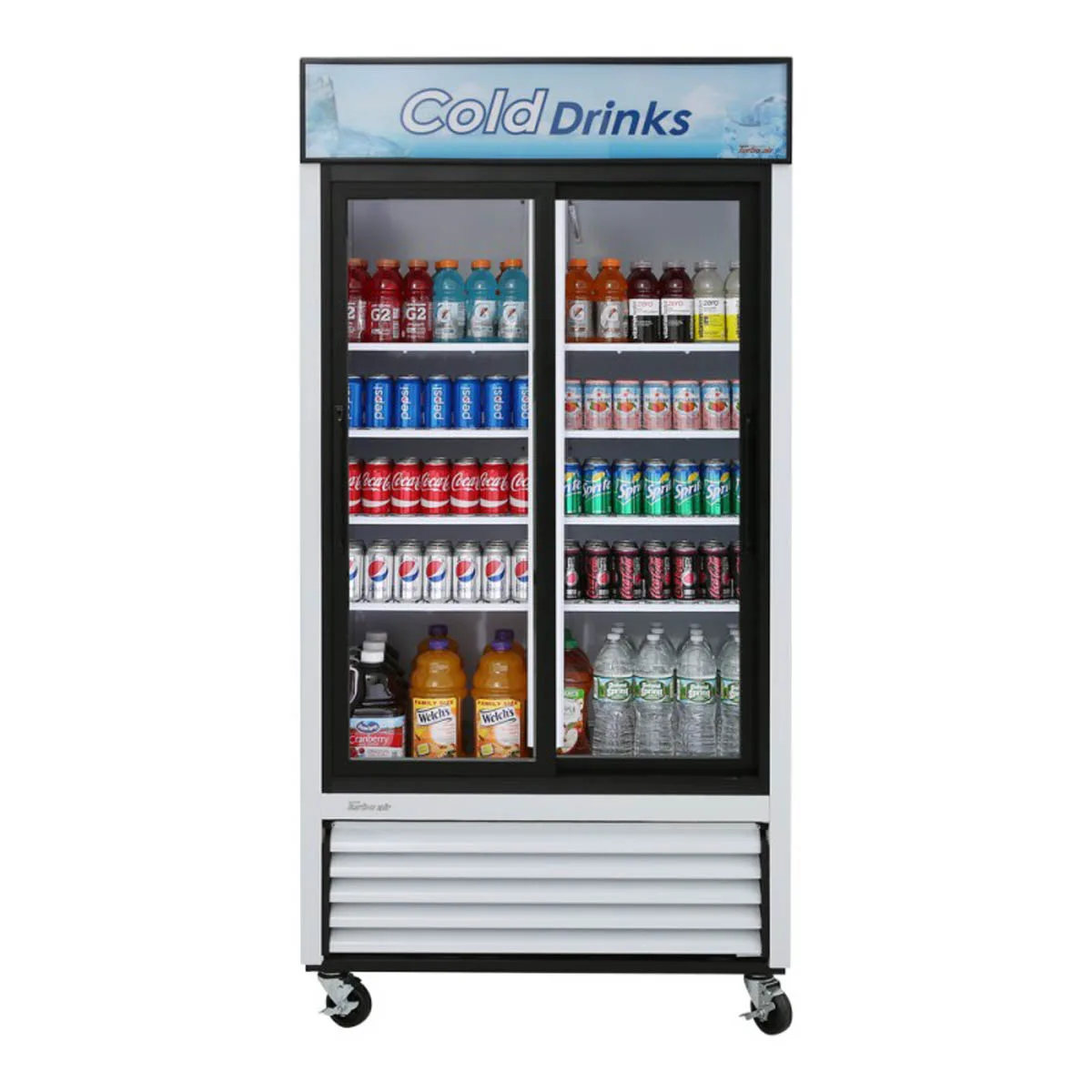 Turbo Air TGM-35R-N 41" 2-Glass Door Merchandiser Refrigerator, White Cabinet, 29.3 cu. ft., LED Light