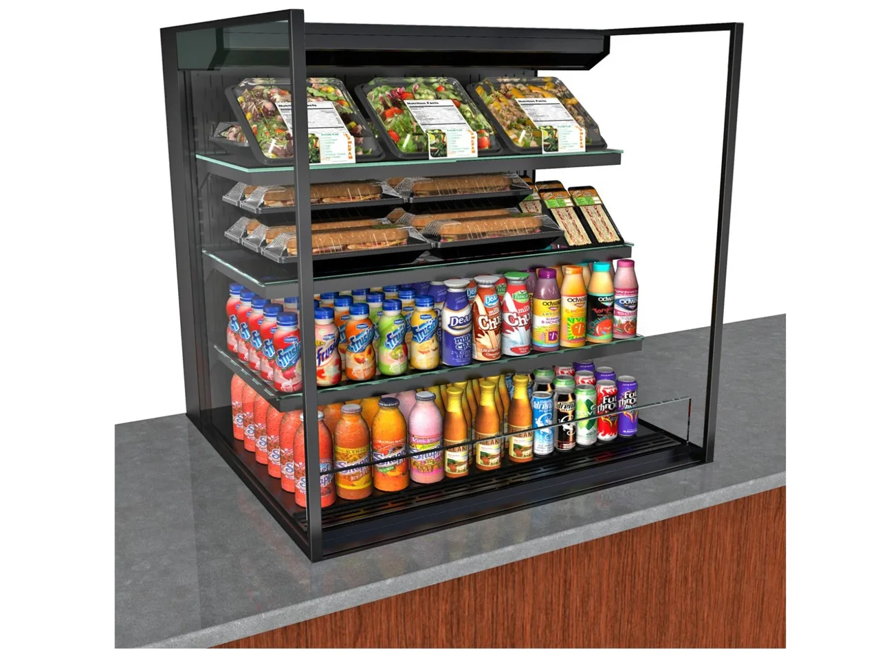 Structural Concepts NE6035RSSV 60" Reveal® Self-Service Refrigerated Slide In Counter Case