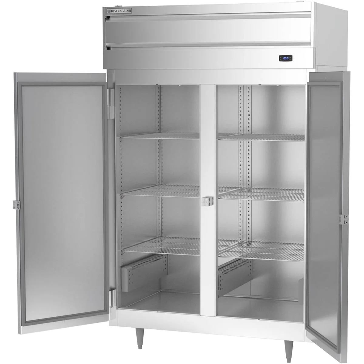 Beverage Air PH2-1S 2-Section Reach-In Heated Holding Cabinet, 43.3 cu ft, Stainless Steel Front, Solid Doors, 6 Shelves