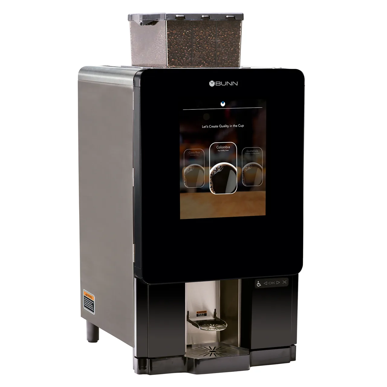 BUNN 44400.0201 Single Automatic Bean to Cup Coffee Brewer w/Grinder, 40 Cup/Hr - 1800W/120V - Black