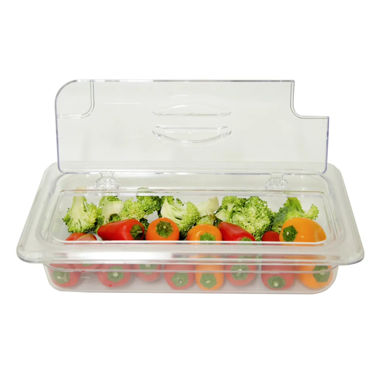 Omcan USA 43640 Flip N Lid – 1/3‑Size Polycarbonate Pan Cover, Spoon‑Notched, NSF