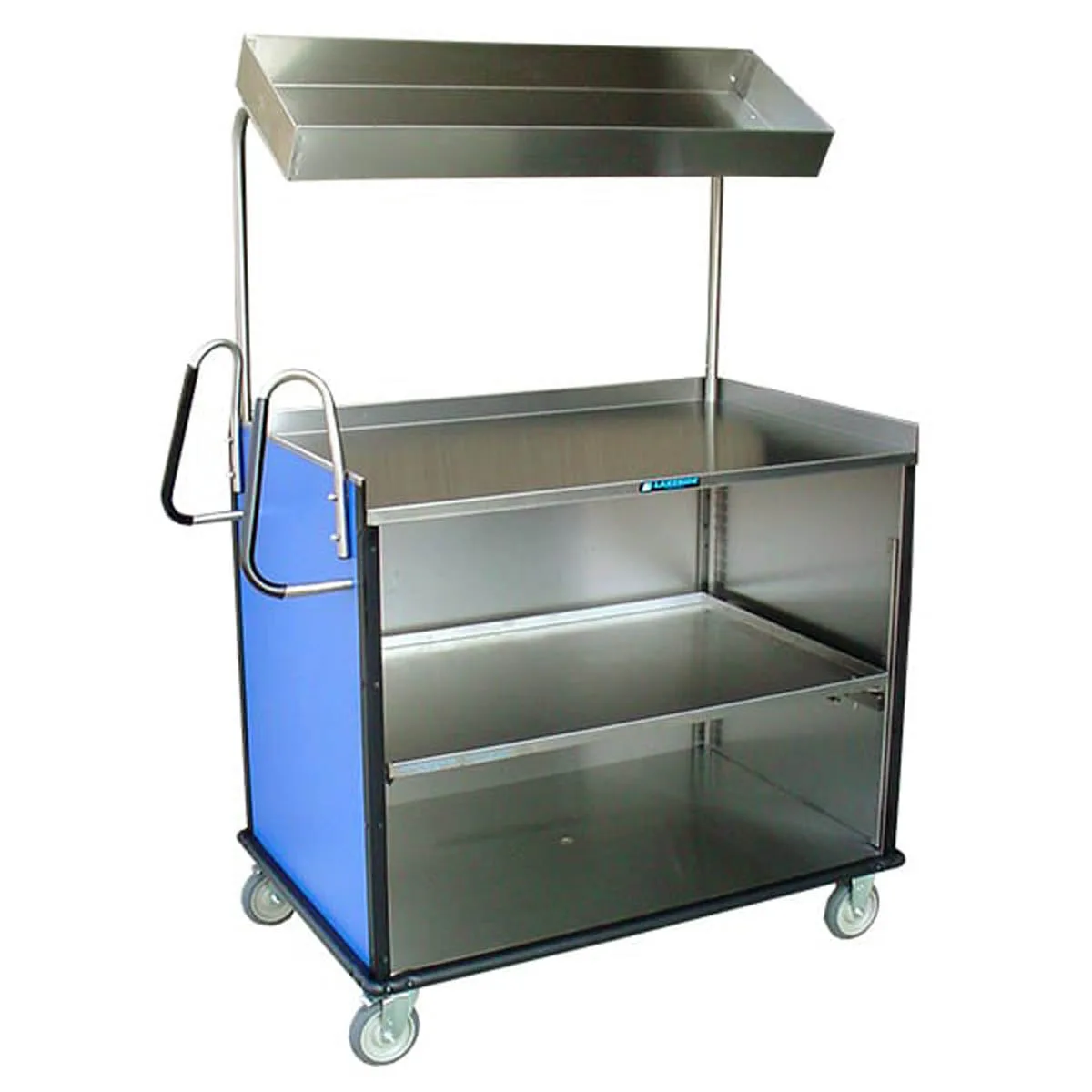 Lakeside 660 Stainless Steel Compact Mart Cart w/ Overshelf
