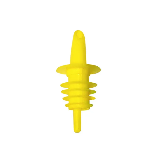 Omcan USA 80857 Free-Flow Plastic Liquor Pourer, Yellow Spout, 12 Per Pack, Bartending Supplies