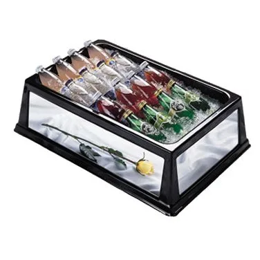 Lakeside 297 Iced Display Bin – Plastic For 12"x20"x6" Pan, Mirrored, 24"-35" X 12"-23", USA