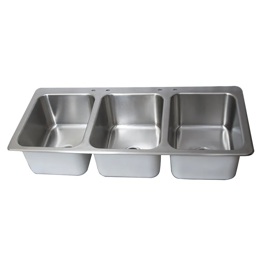 BK Resources DDI3-162012224 Drop-In Sink, Three Compartment