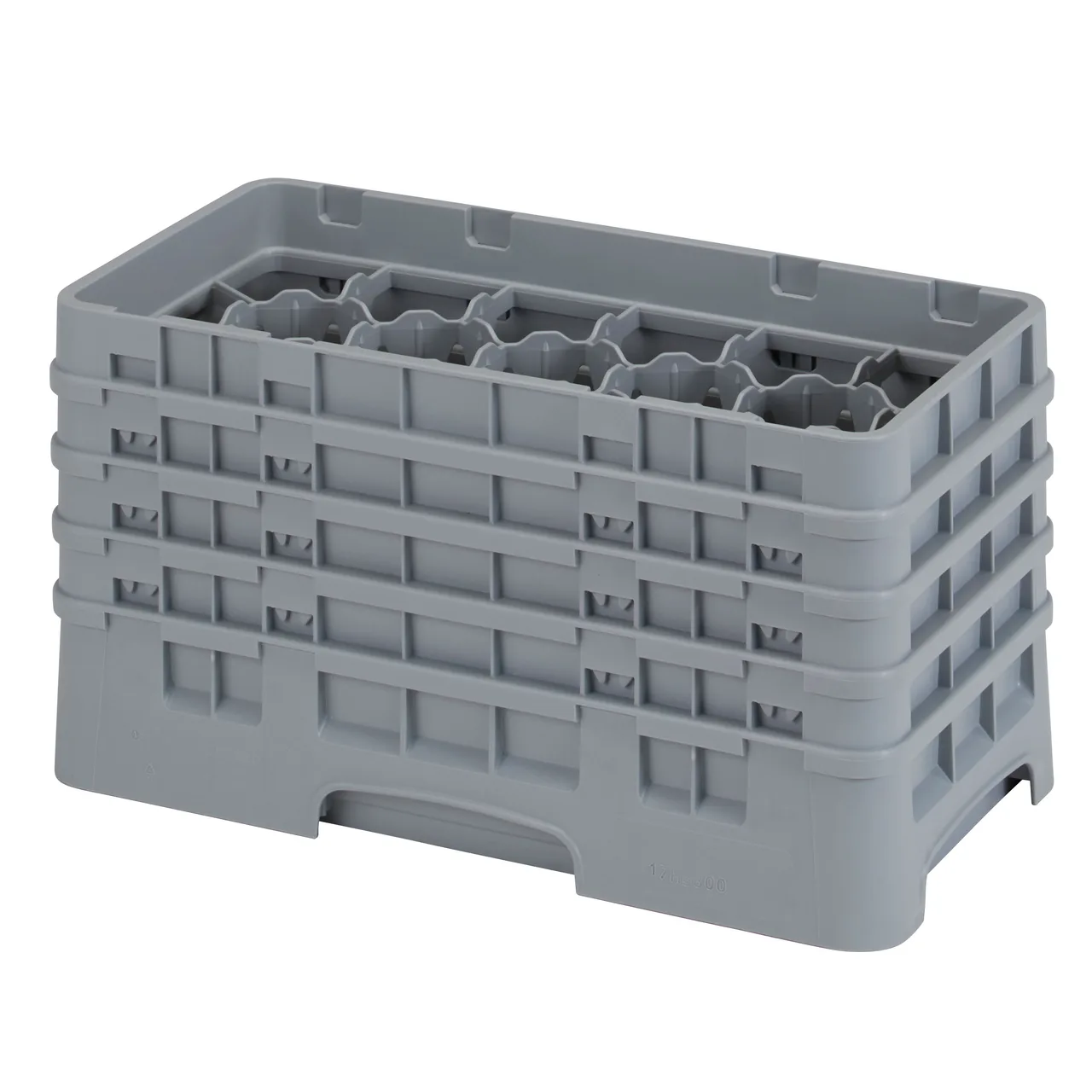 Cambro 17HS800151 Camrack Glass Rack, Half Size, Soft Gray, 10x19.75x10.5, 17 Compartments, 2.875 Max Dia, 8.5 Max Height