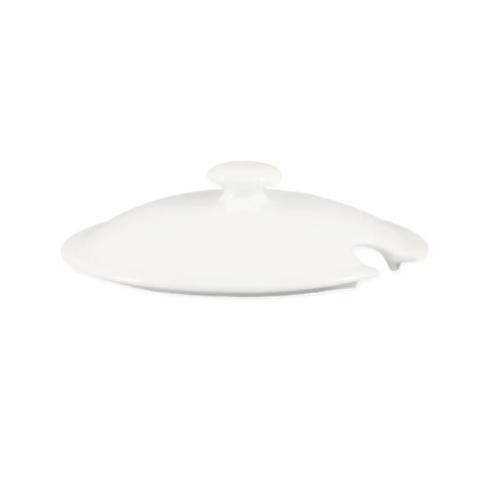 CAC China LN-64-LID - Lion Head Porcelain Lid, 6½" Dia x 1¾" H, Super White, Dishwasher Safe - 1 Dozen