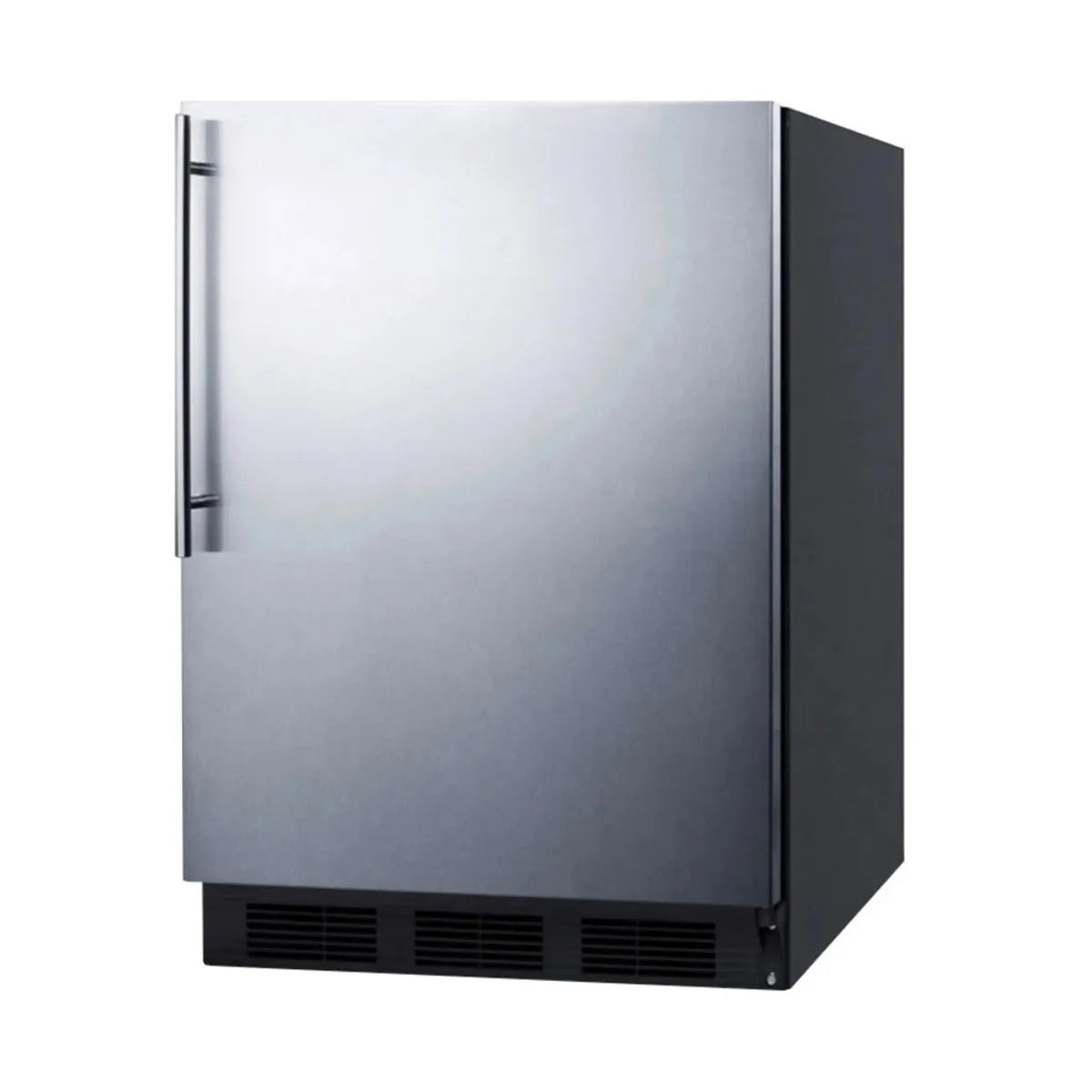 Summit FF7BKBISSHVADA 24" Built-in Undercounter Refrigerator in Black, Stainless Steel Door, Pro-Style Handle, 5.5 cu. ft.