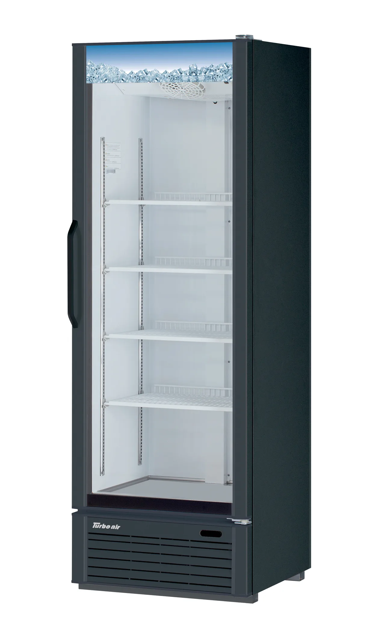 Turbo Air TGM-15B-N6 26-3/8" 1-Glass Door Merchandiser Refrigerator, 14.44 cu. ft., Black Low-e Glass