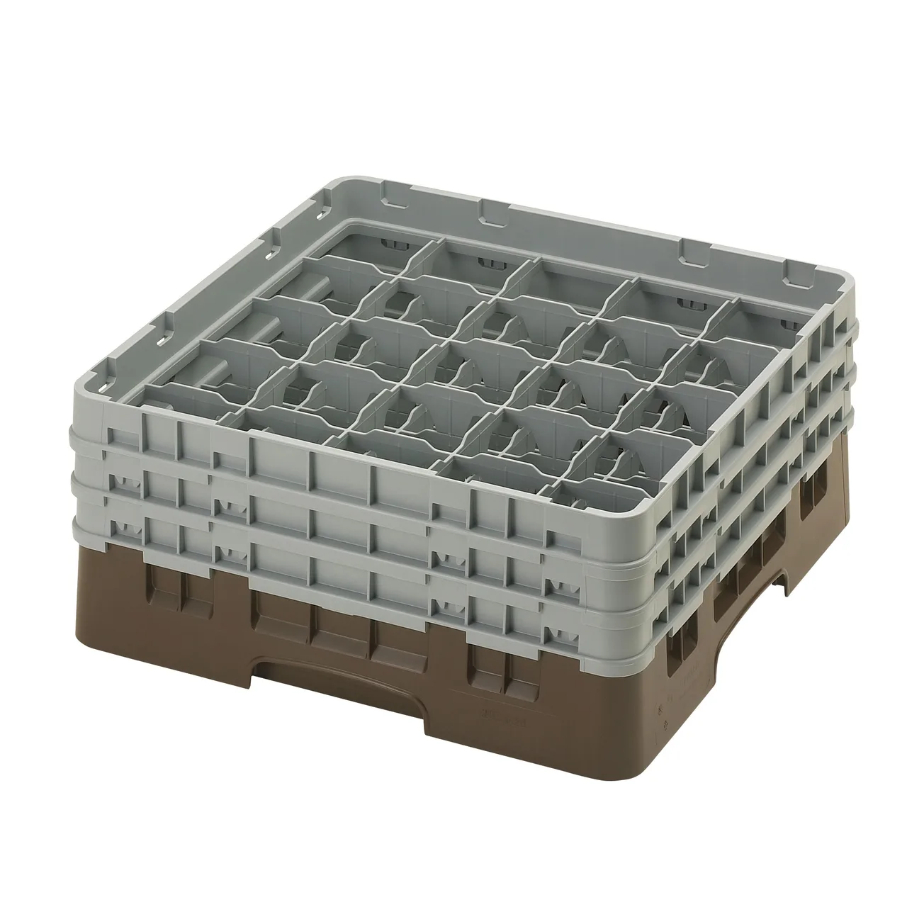 Cambro 25S638167 Camrack Glass Rack, Brown, Full Size, 19-3/4 x 19-3/4, 25 Compartments