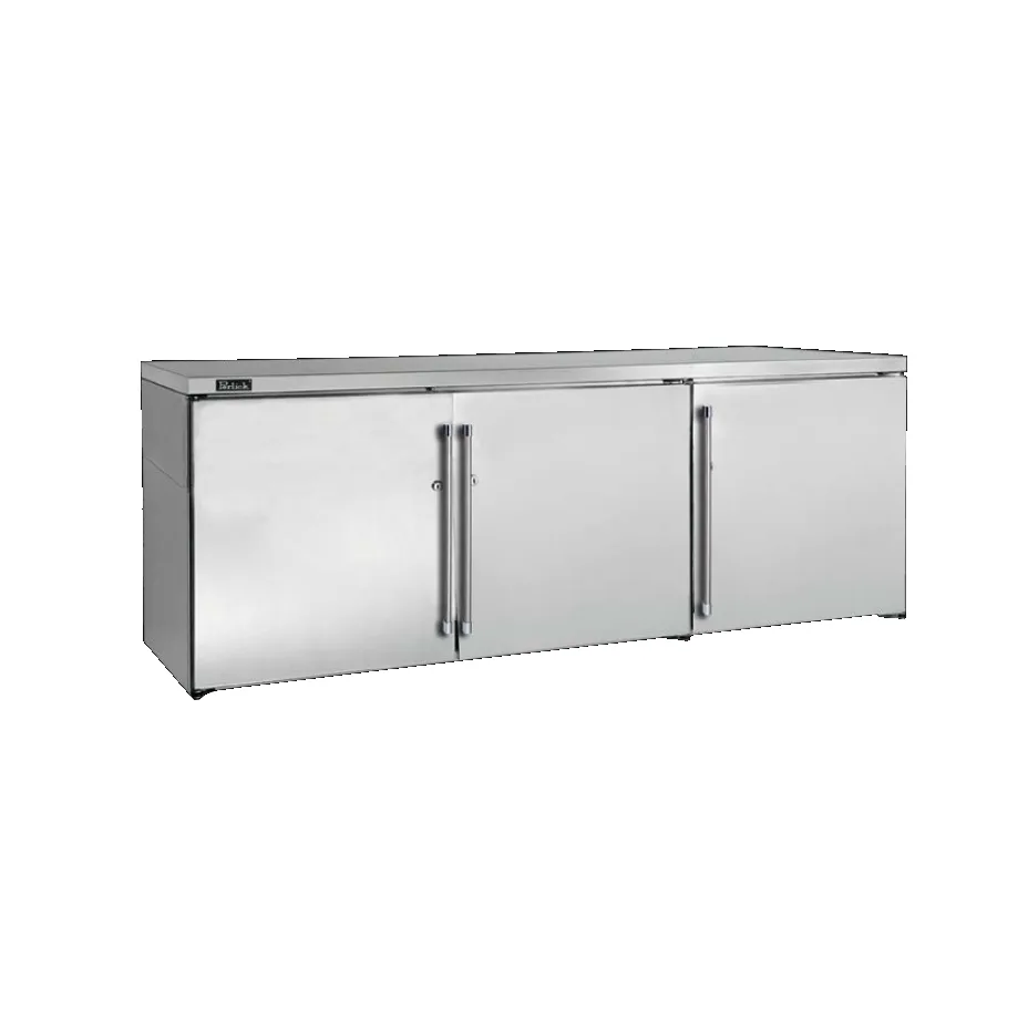 Perlick BBRLP72 Refrigerated Back Bar Cabinet w/ 19.8 Cu Ft Capacity, 3 Solid Doors, Remote