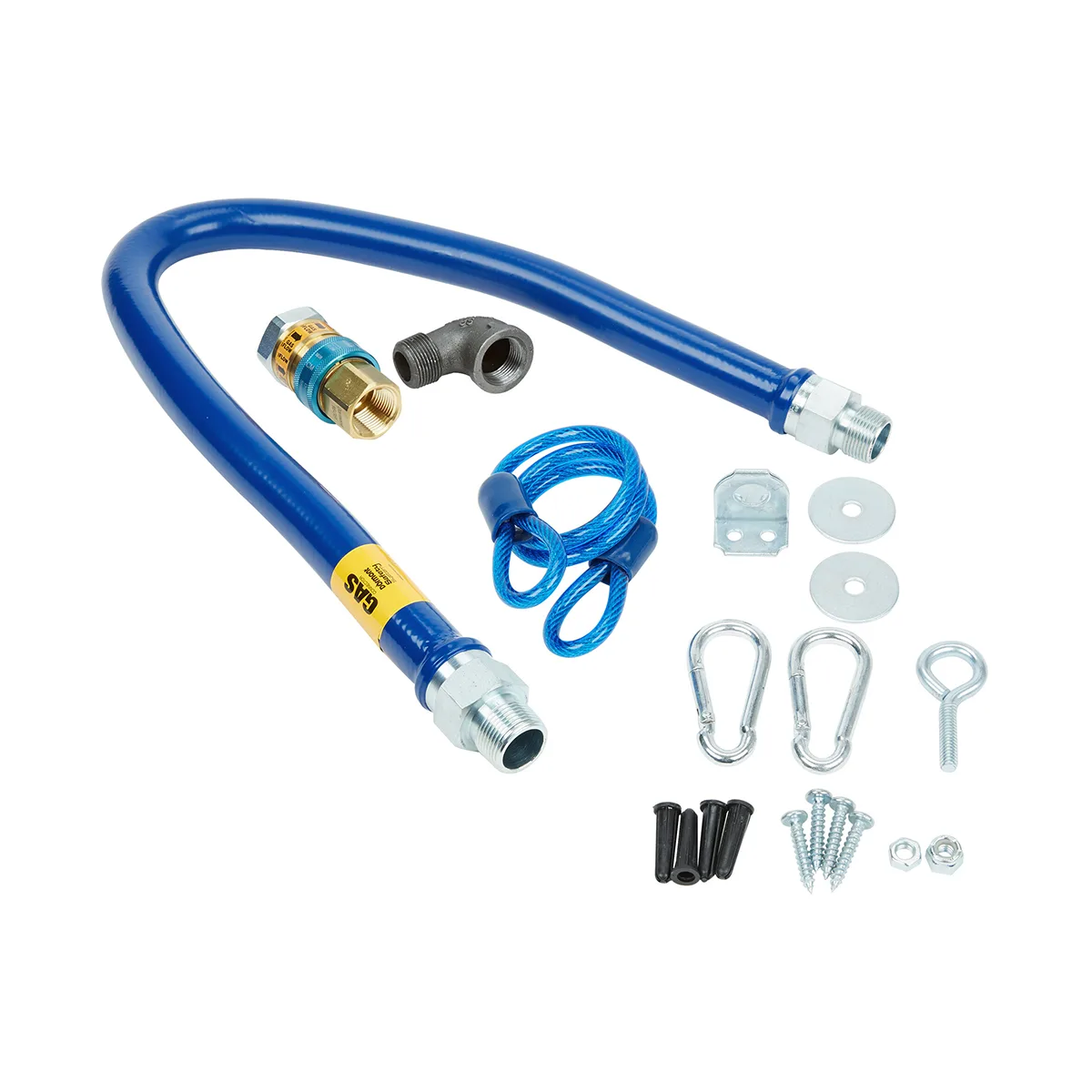 Dormont 16100BPQR48 SnapFast 48" Gas Connector Kit w/ Restraining Cable, 1" Diameter