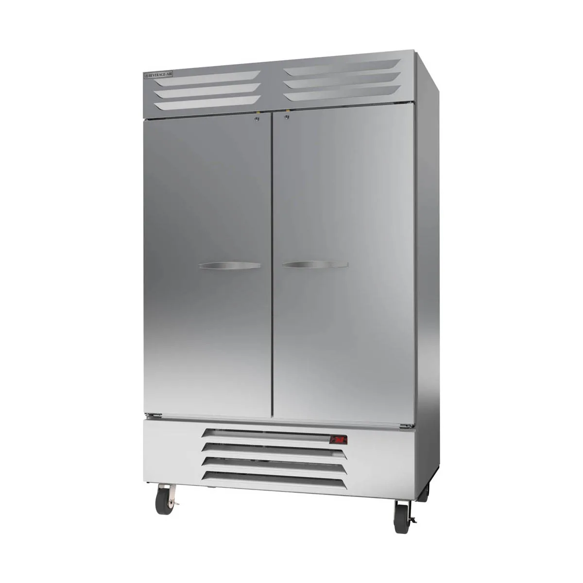 Beverage Air RB49HC-1S 52" Two-Section Reach-In Refrigerator w/ 2 Solid Doors, Bottom Mounted, Aluminum Interior, 46 cu. ft.