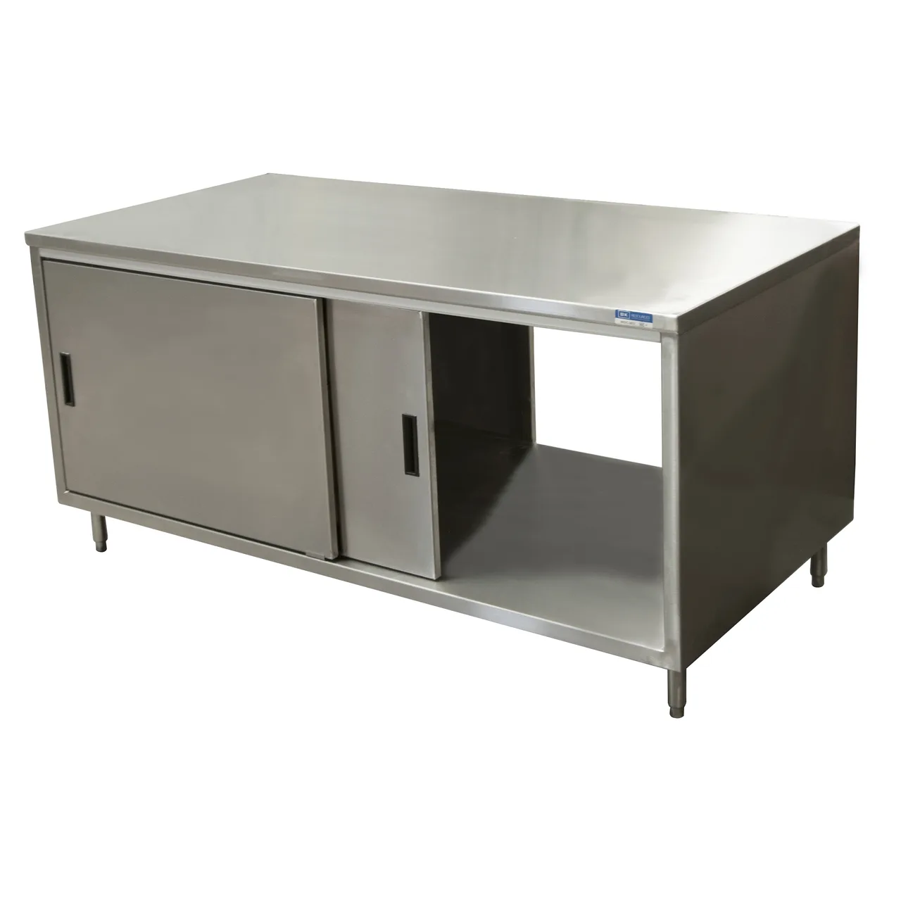 BK Resources CST-3072S2 Cabinet Base with Sliding Doors Chef Table, 72"W x 30"D / Dual Access