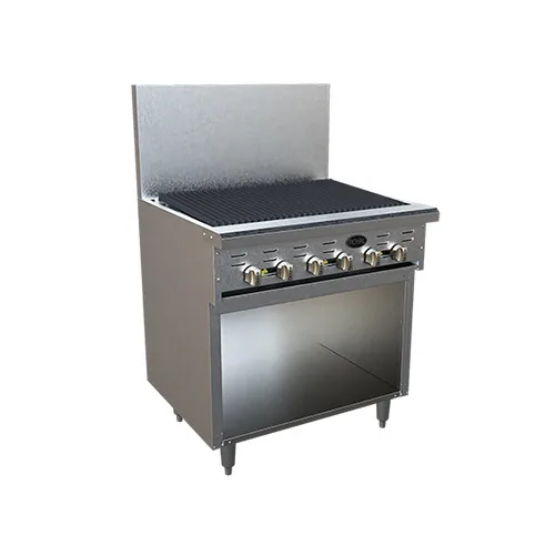 Royal Range of California RR-36RB-XB 36" Gas Restaurant Range w/ 36" Full Radiant Charbroiler, (1) Open Cabinet Base, 90.000 BTU