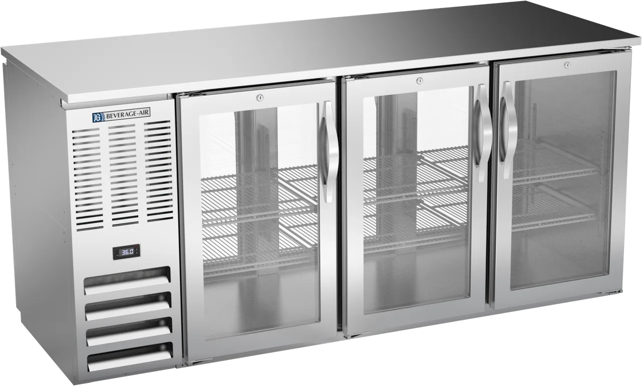Beverage Air BBN72HC-FG-PT-S Cooler, 72" W x 34" H, 19.6 cu ft, 6 Glass Doors, Steel, R290 LED Light