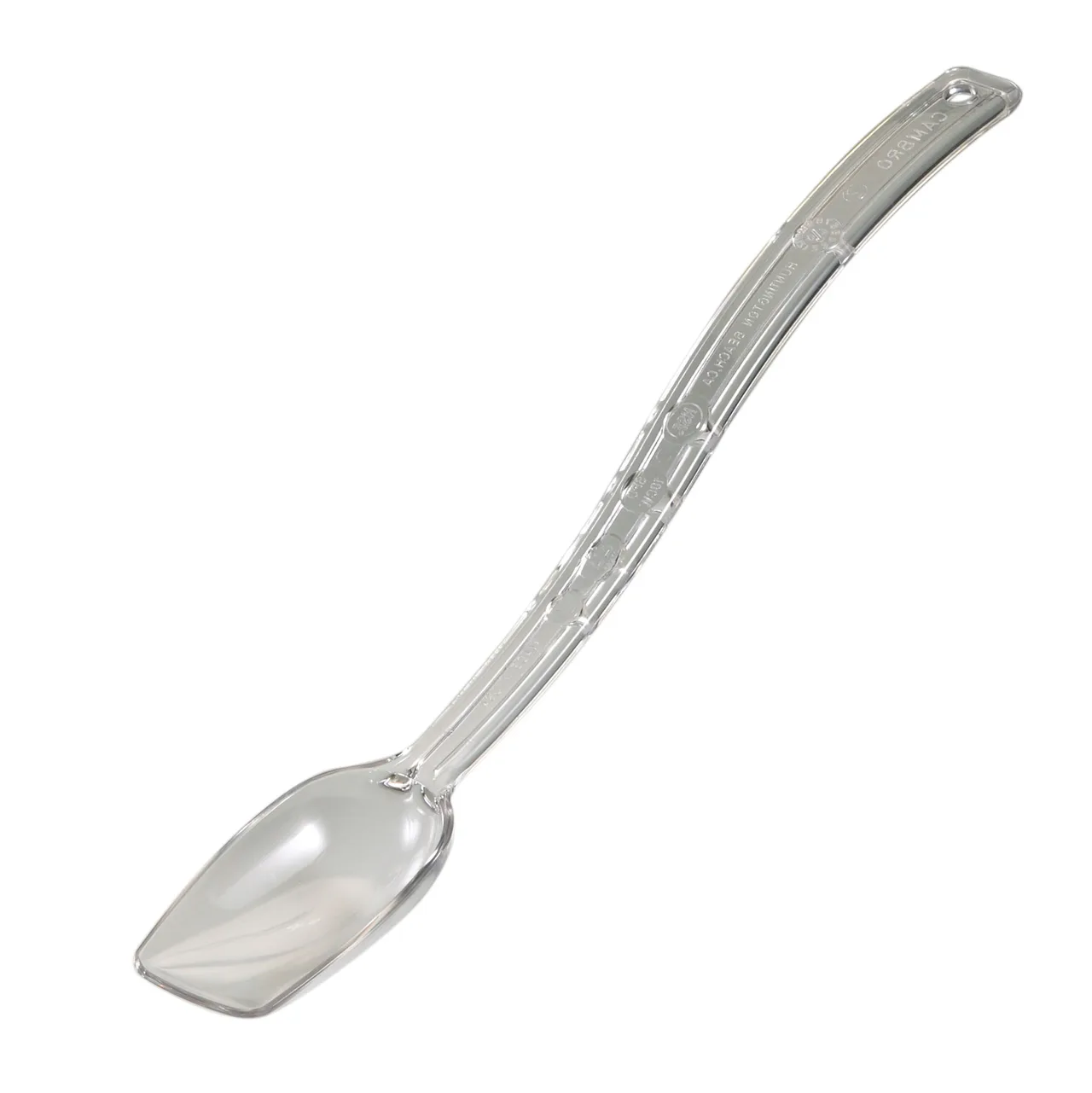 Cambro SPO10CW135 - Clear Polycarbonate Spoon, 10" Length, 3/4 Oz, Hanging Hole, NSF