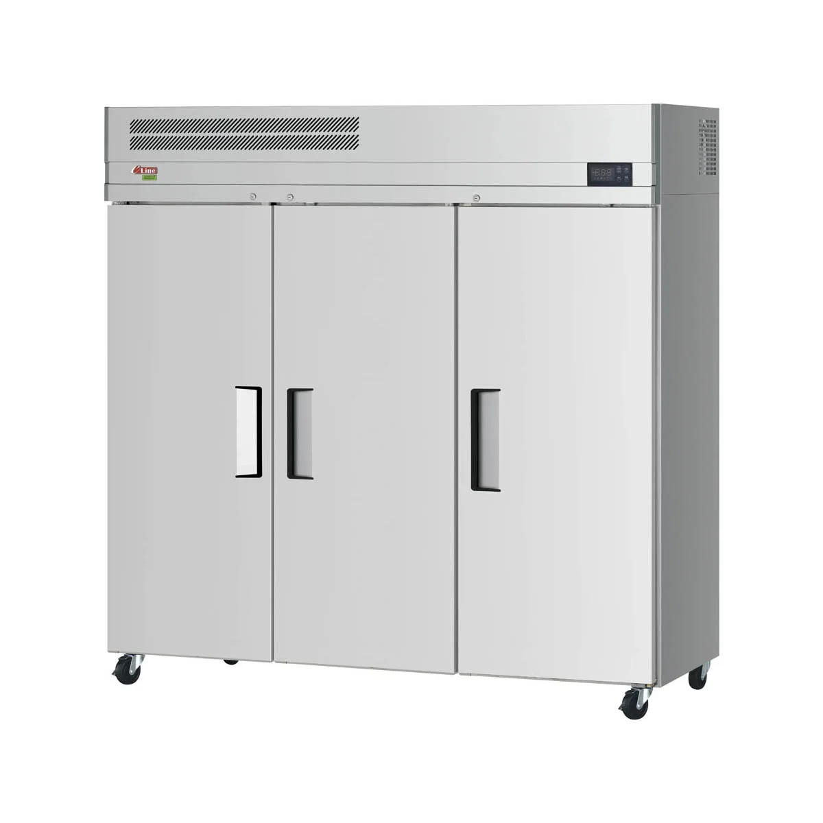 Turbo Air ER72-3-N-V 77" 3-Section Reach-In Refrigerator w/ 3 Solid Doors, Top Mount, 66 cu. ft.