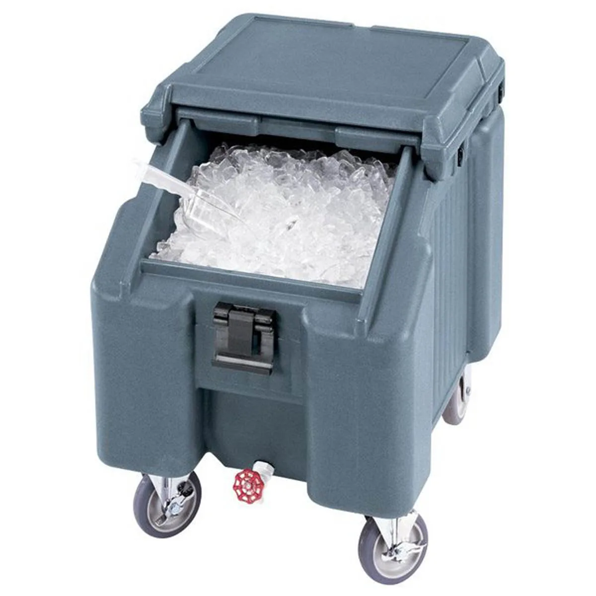 Cambro ICS100L131 Plastic Mobile Ice Bin / Ice Caddy, 100 lb, Dark Brown