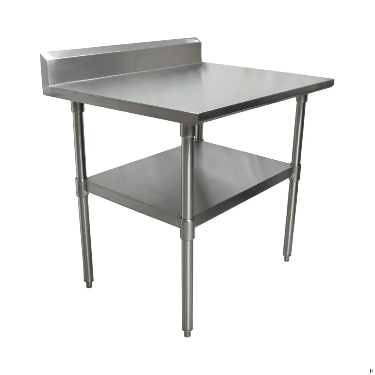 BK Resources CVTR5-3024 30" Open Base Work Table with Undershelf - 5" Backsplash / 16 Gauge Top