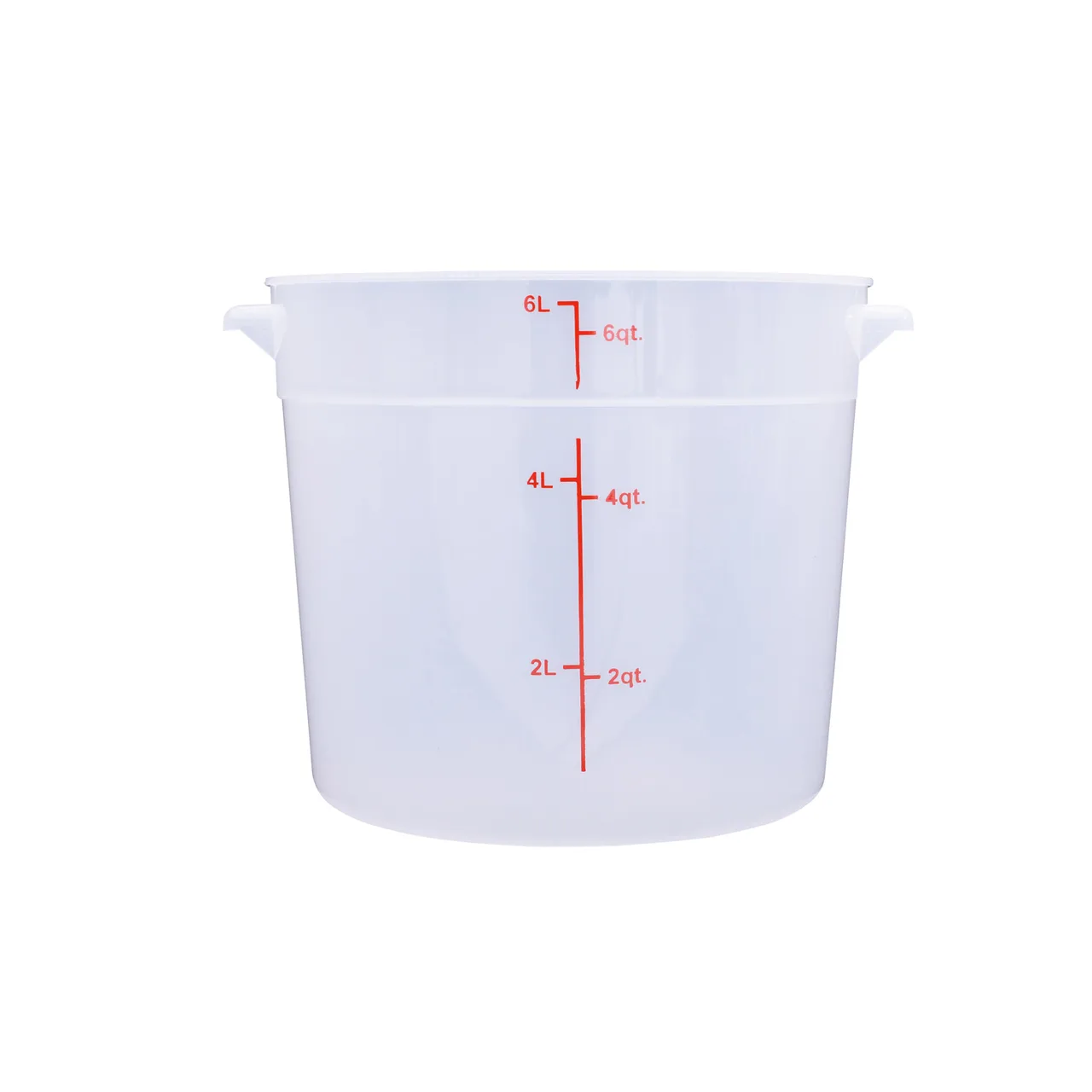 CAC China FS2P-6T 6 Qt Round Stackable Storage Container, Polypropylene Translucent, BPA‑Free