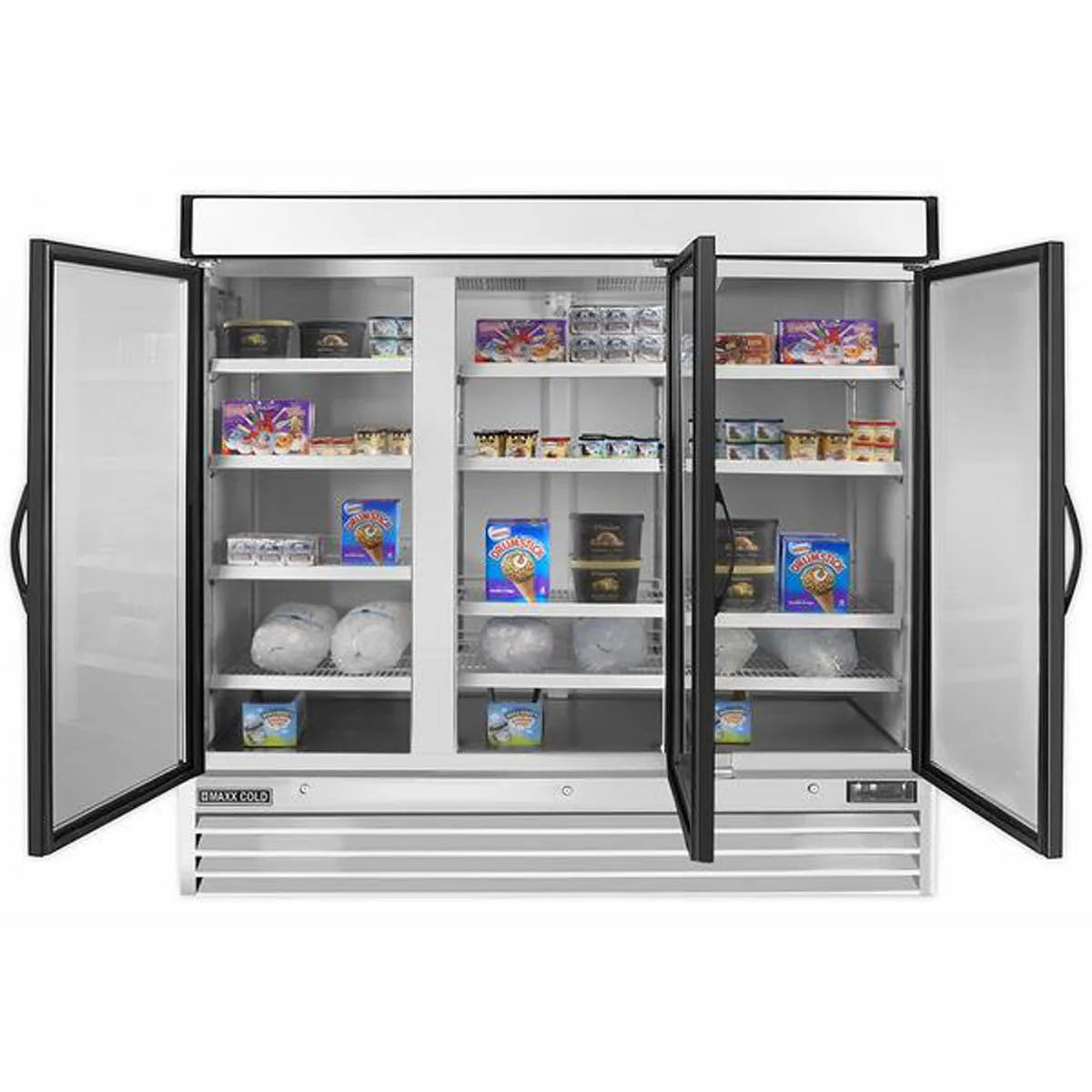 Maxx Cold MXM3-72RHC 81" Refrigerated Merchandiser in White, w/ 3 Glass Doors, 72 cu. ft.