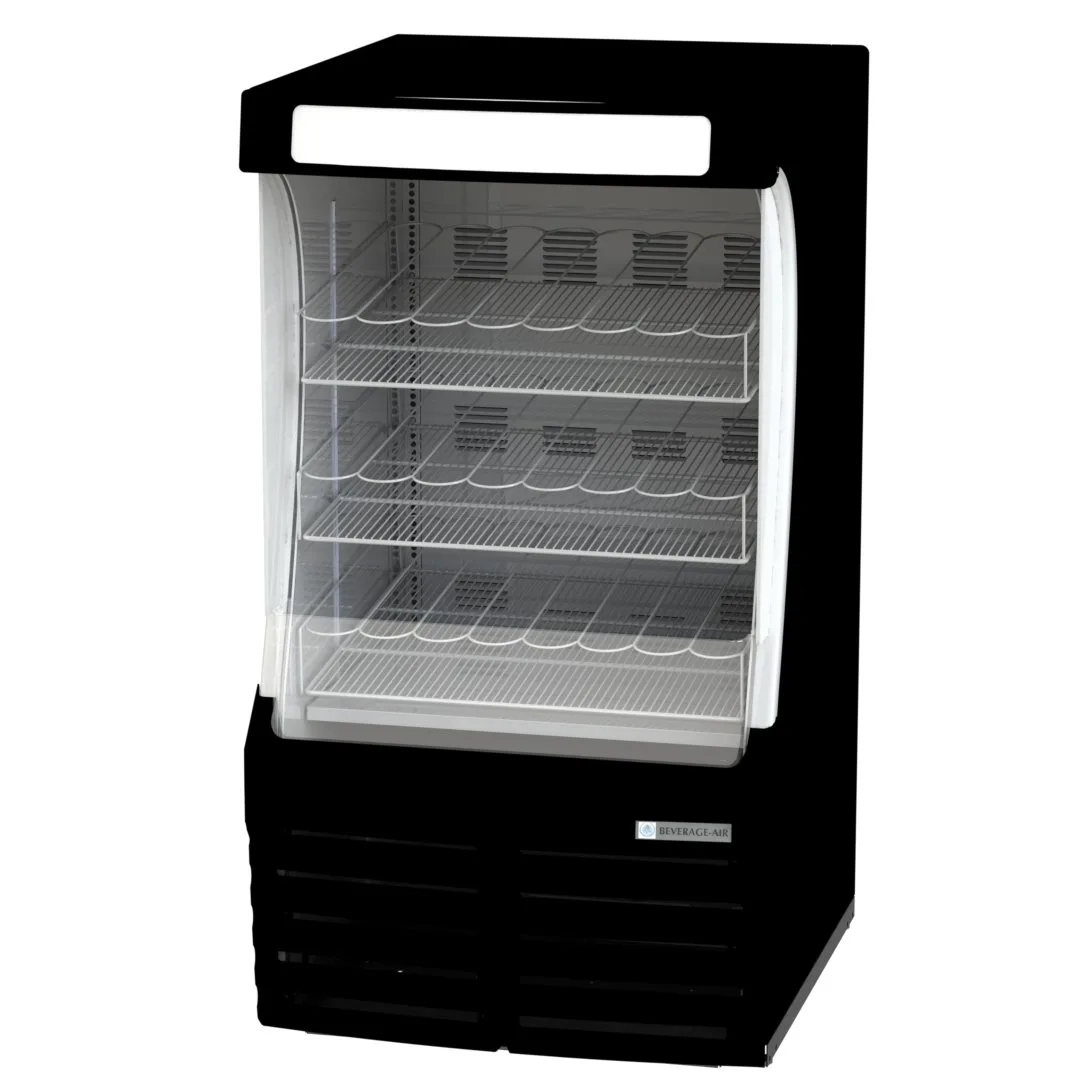 Beverage Air BZ13HC-B 30" Black Open Air Refrigerated Display Merchandiser, 3 Shelves, 13 cu. ft.