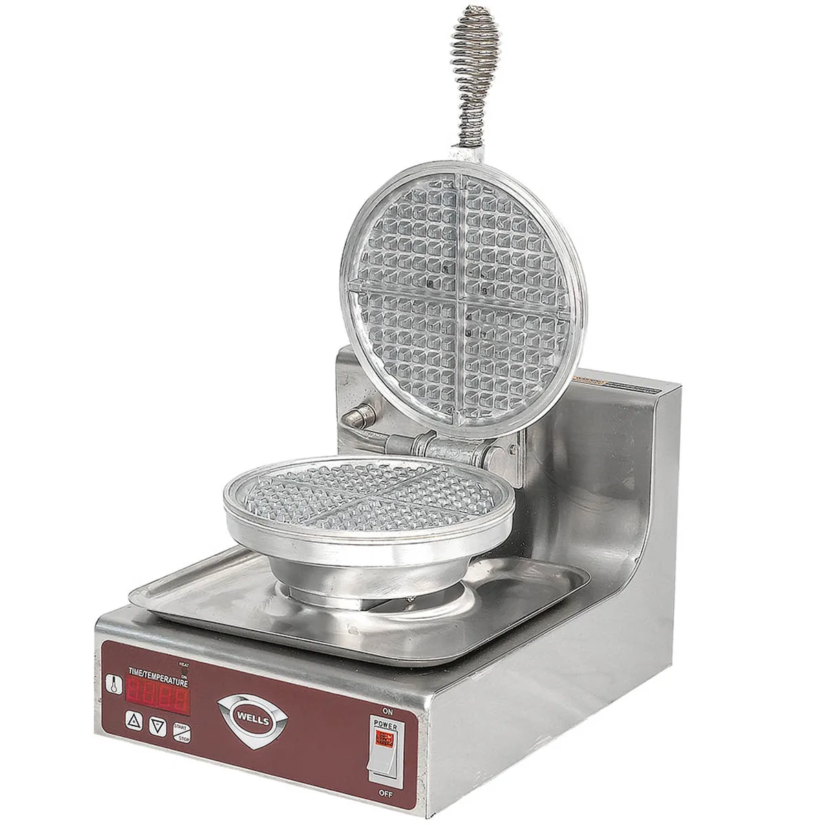 Wells WB-1E Waffle Baker, Single Round Waffle Grid, Cast Aluminum Grids