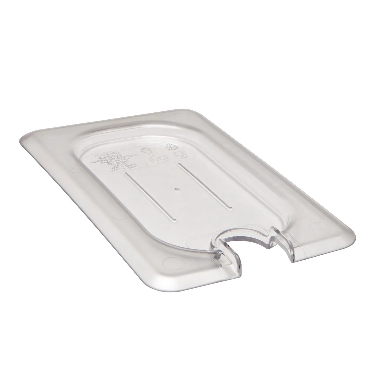 Cambro 90CWCN135 Food Pan Cover – 1/9 Size Clear Polycarbonate Lid, Spoon‑Notched, NSF