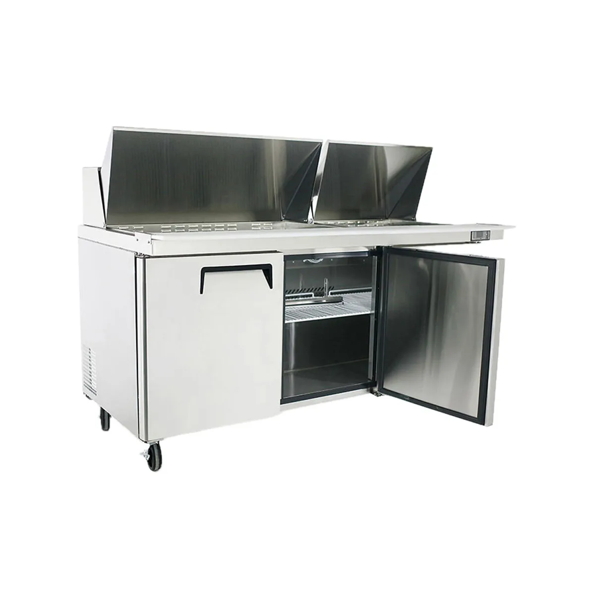Atosa USA MSF8308GR 72" Three Section Mega Top Sandwich/Salad Prep Table w/ 3 Doors, 30 Pans