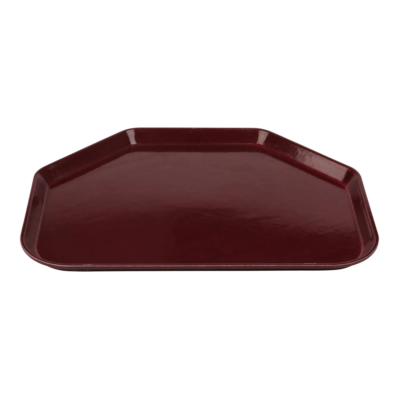 Cambro 1520TR522 Trapezoid Tray, 14-9/16" x 19-1/2" Fiberglass, Burgundy Wine, NSF, Dishwasher Safe