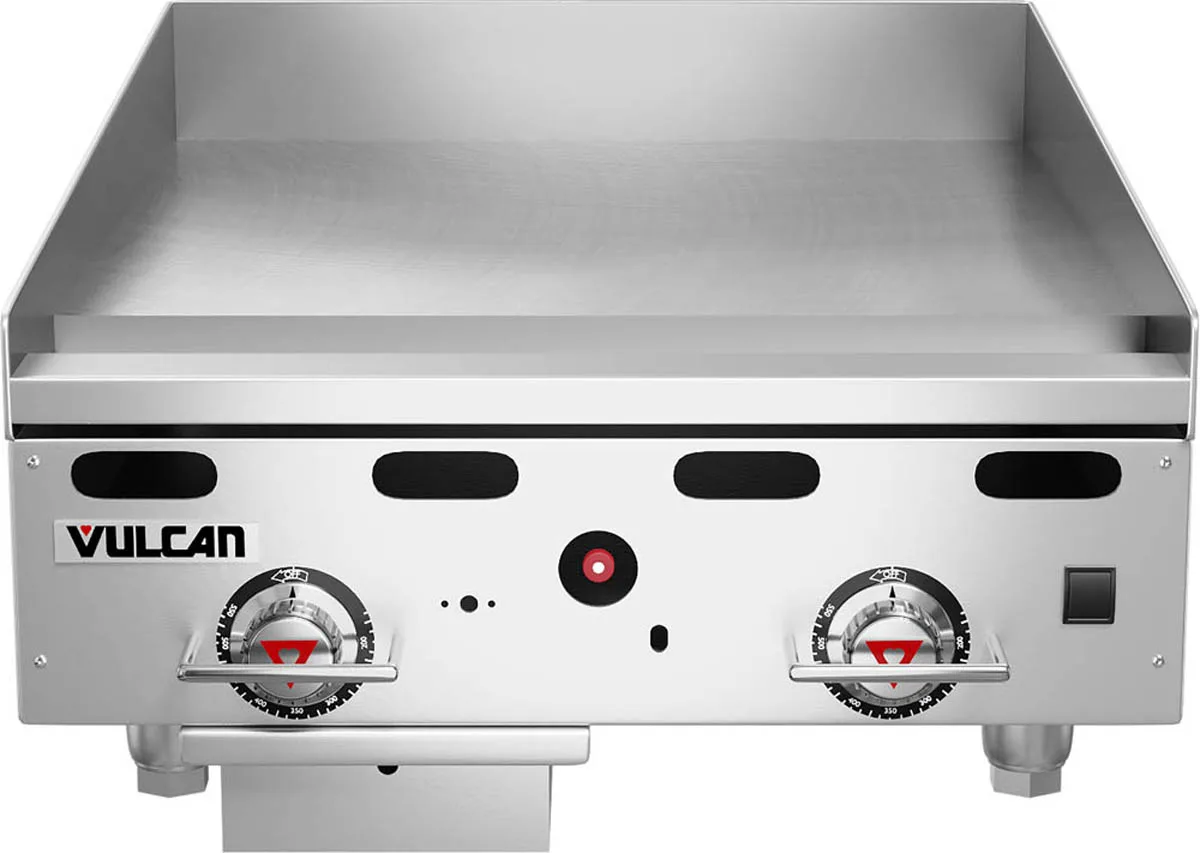 Vulcan MSA24 24" Countertop Gas Griddle, Snap-Action Thermostat, 24" Deep, 54.000 BTU