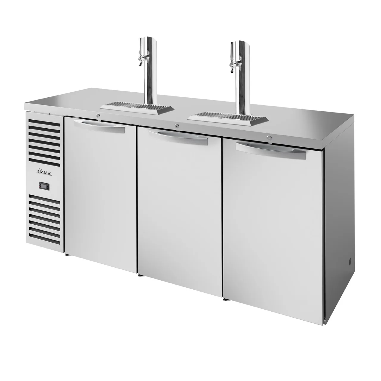 True TDR84-RISZ1-L-S-SSS-1 84" Three Section Stainless Steel Solid Door Draft Beer Cooler