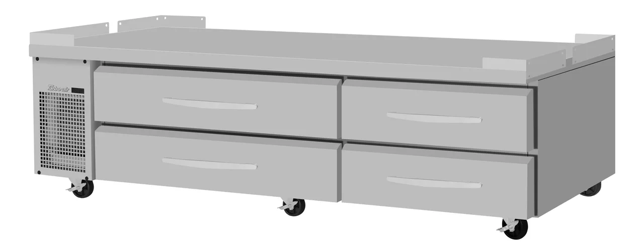 Turbo Air PRCBE-96F-N-FT 96" 4 Drawers Pro Series Freezer Chef Base, Flat Top, 17.5 cu. ft.