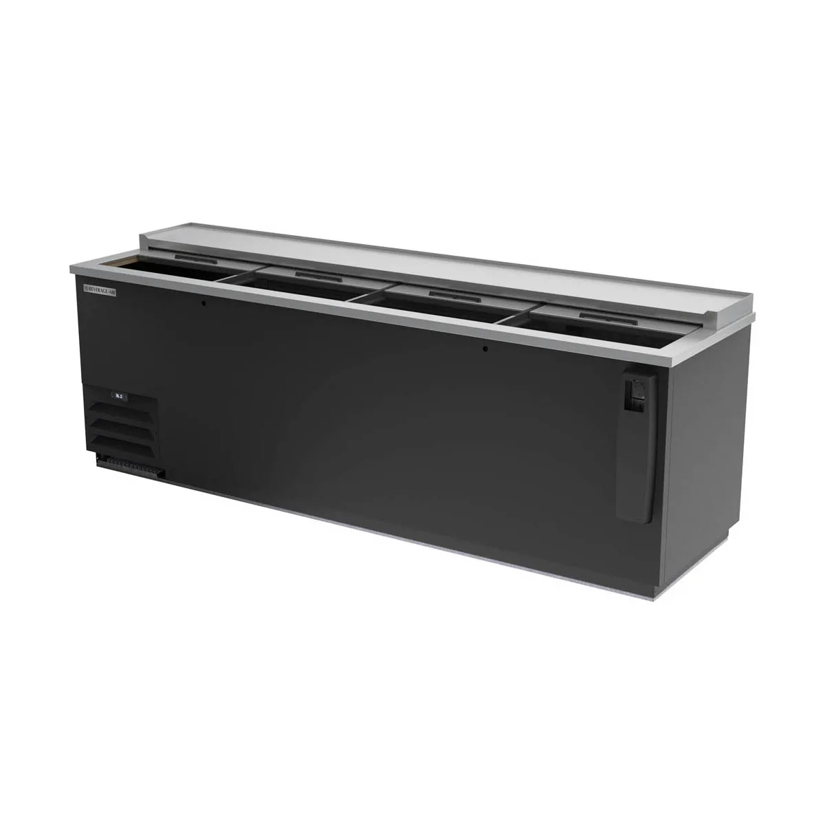 Beverage Air DW94HC-B 95" Deep Well Bottle Cooler w/ 4 Sliding Lids, 6 Dividers, 28.63 cu. ft.