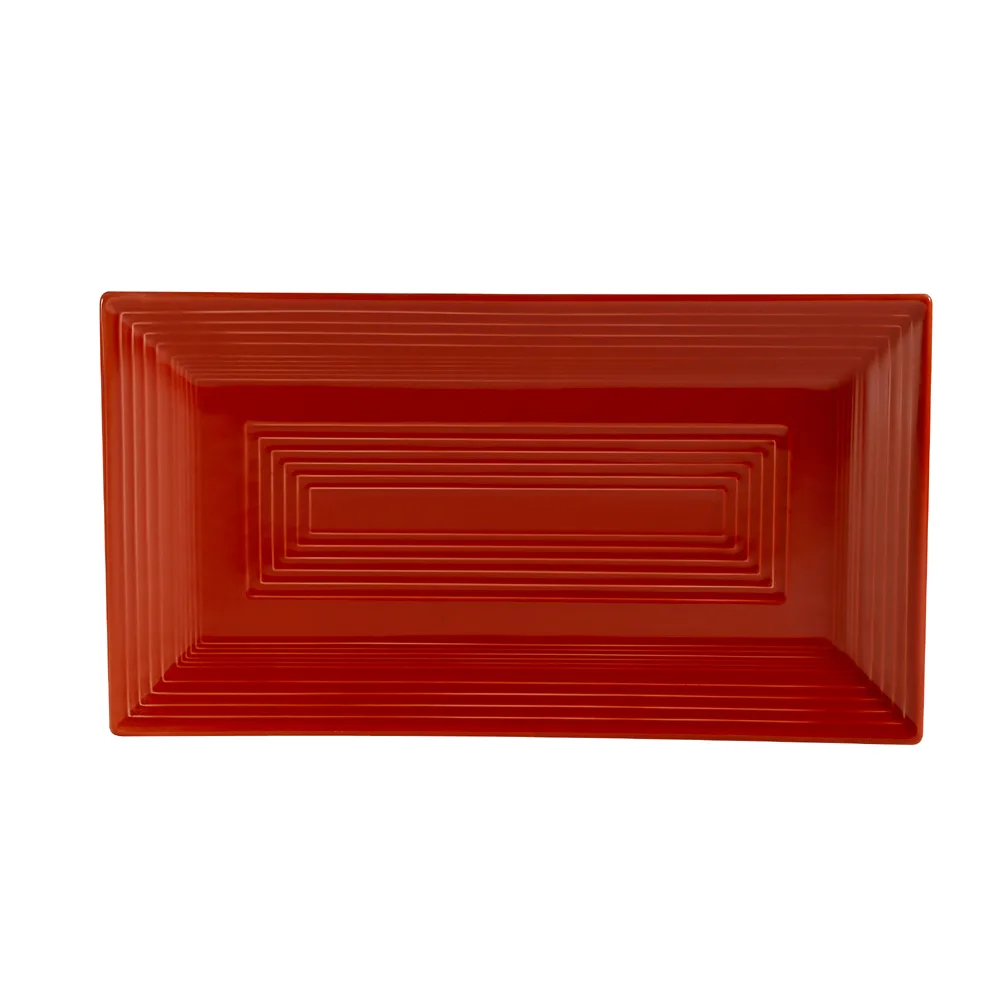 CAC China TG-RT13-R - Rectangular Platter, 11-5/8" L x 6-3/8" W x 1" H, Red Porcelain - 1 Dozen