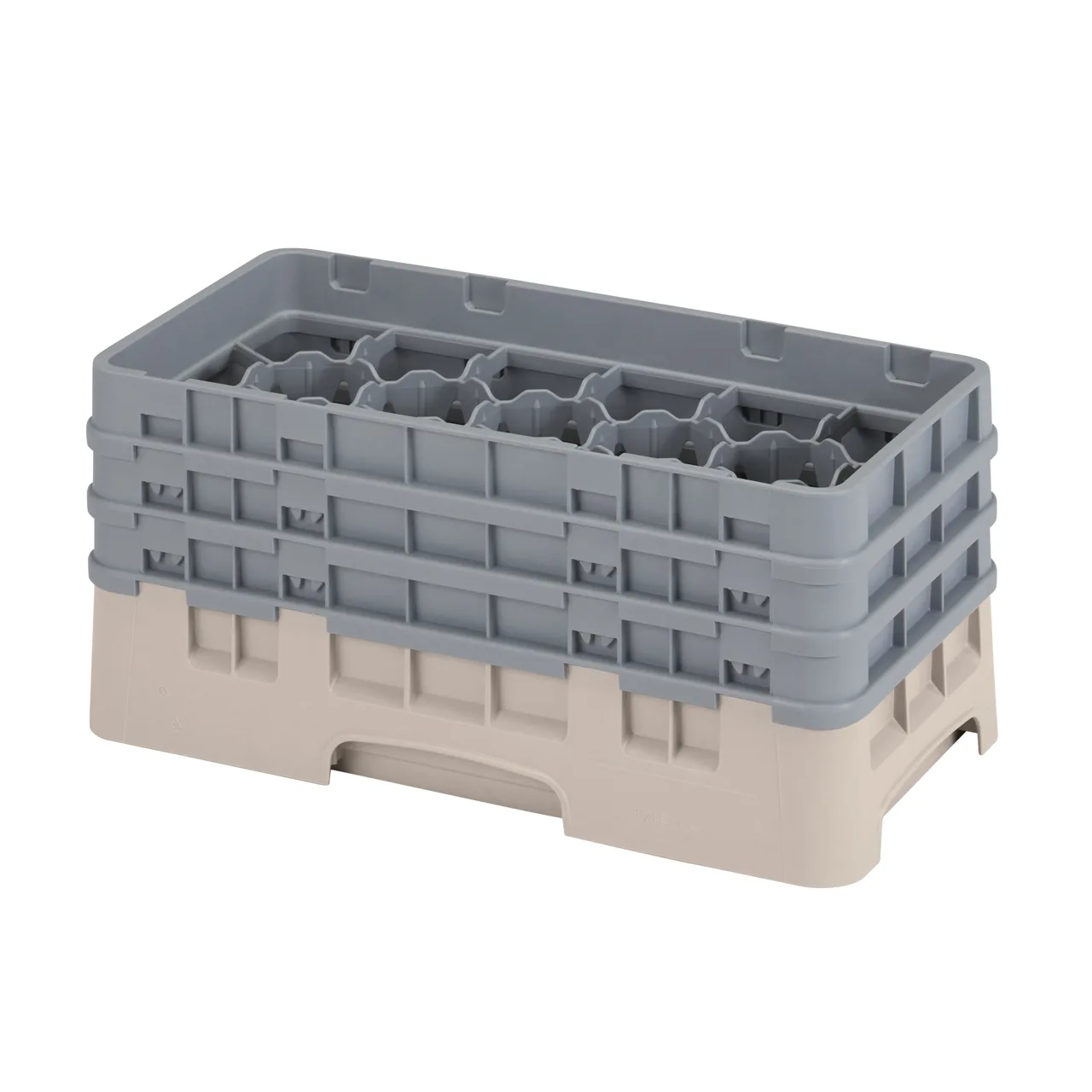 Cambro 17HS638184 Camrack Glass Rack, Half Size, Beige, 17 Compartments, 2-7/8" Max Dia, 6-7/8" Max Height