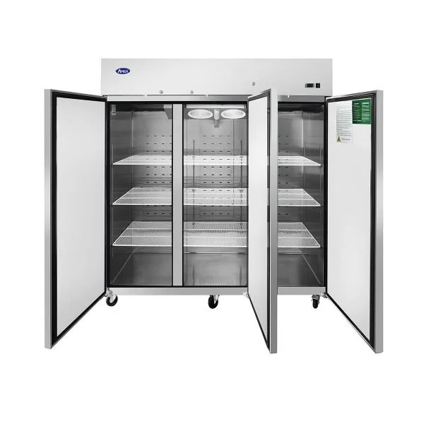 Atosa USA MBF8006GR 77" Three Solid Door Reach-In Refrigerator, Top Mount, 64.9 cu. ft.