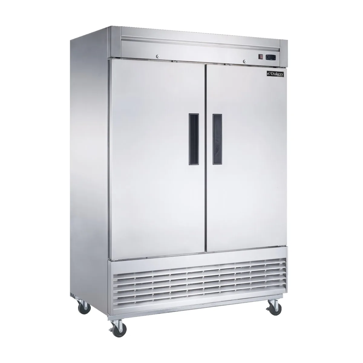 Dukers D55F 55 1/8" Two Section Reach In Freezer, (2) Left/Right Hinge Solid Doors, 115v
