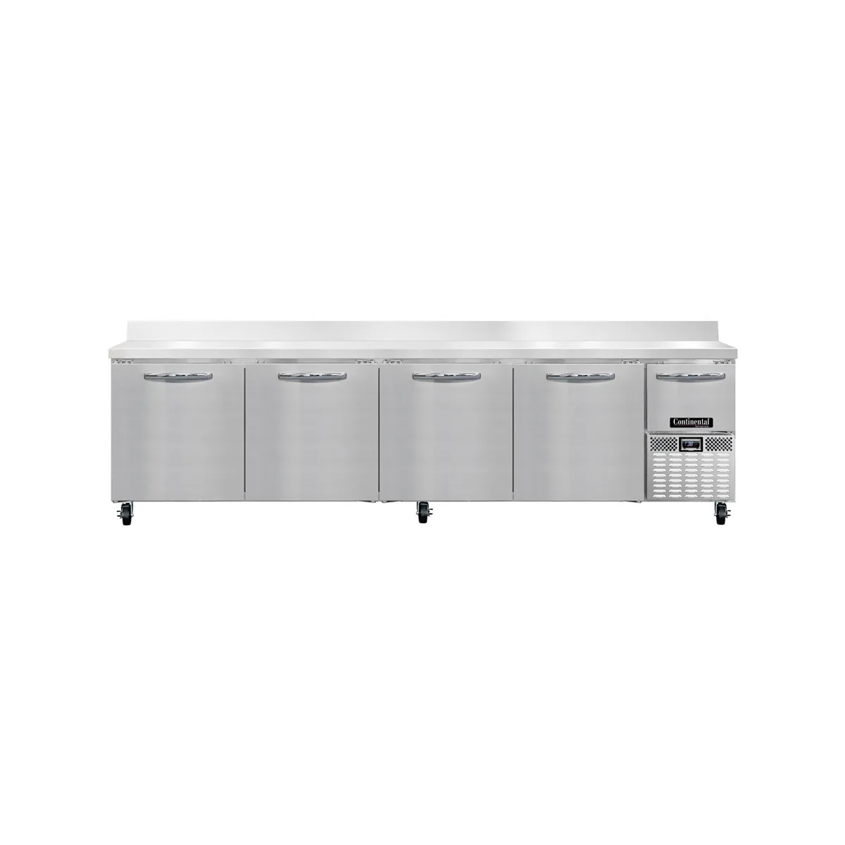 Continental Refrigerator RA118NBS 118" Worktop Refrigerator w/ 4 Full & 1 Half Doors