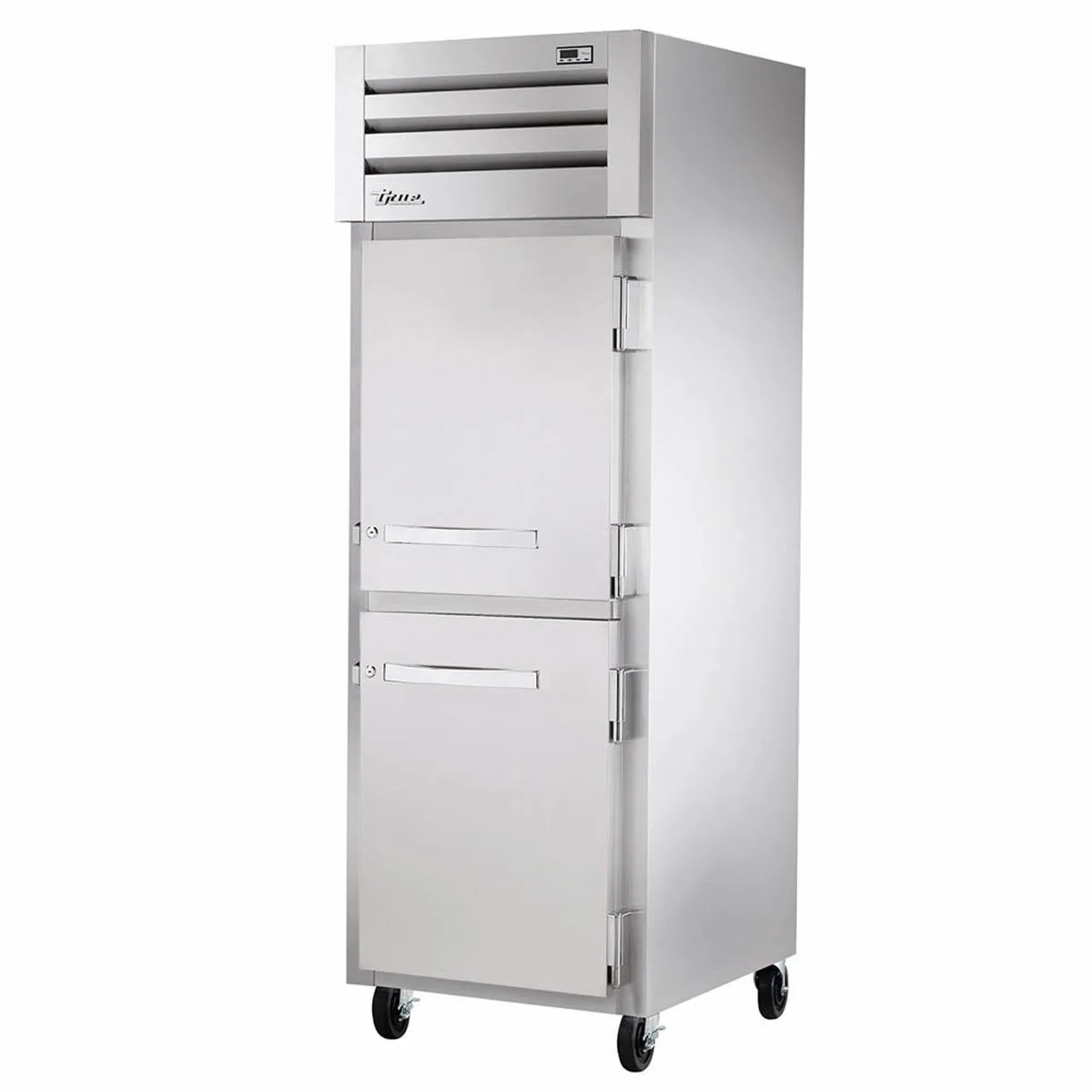 True STR1R-2HS-HC 27" 1-Section Reach-In Refrigerator w/ 2 Solid Half Doors, Top Mount, Stainless Steel